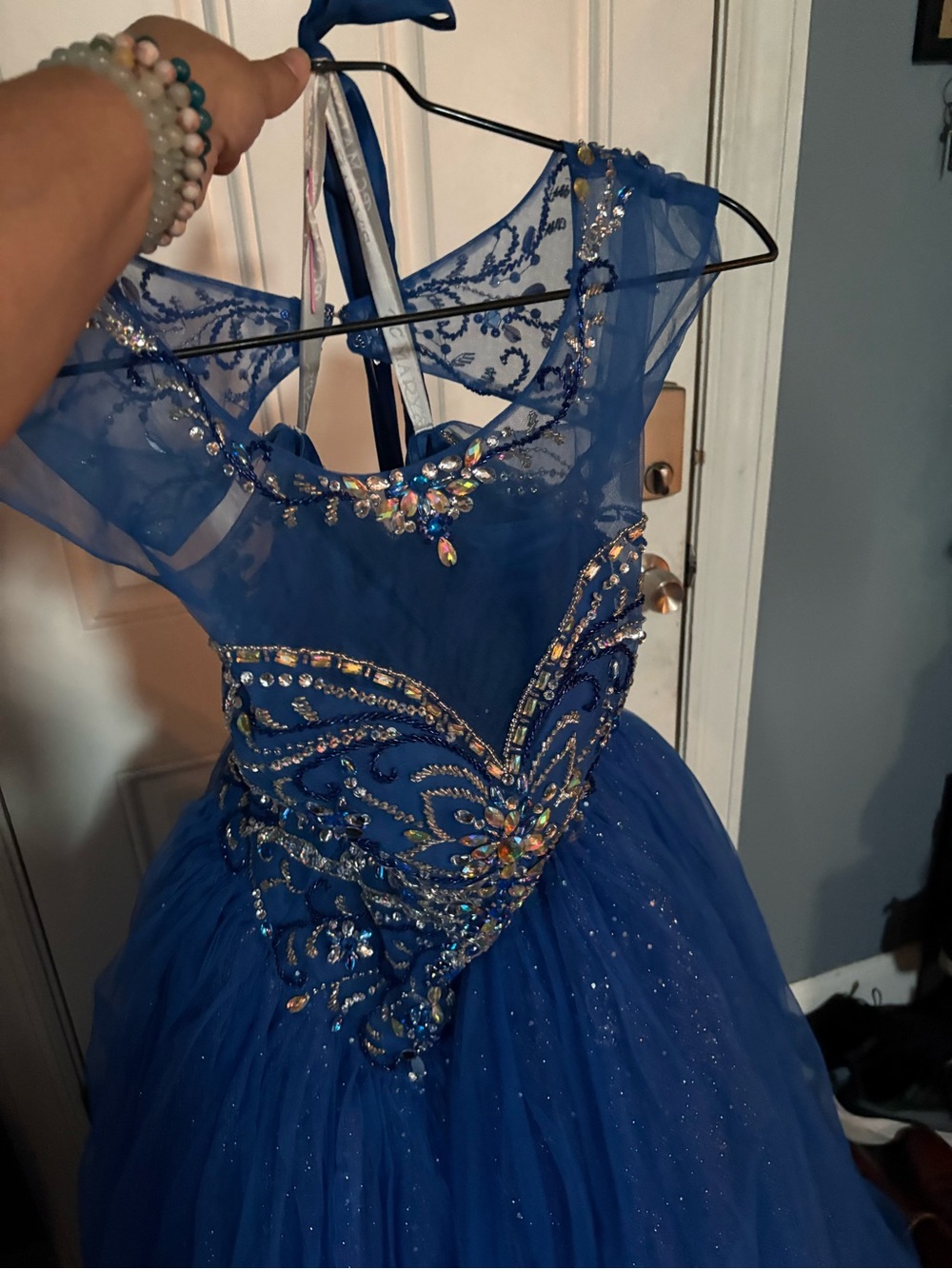 Royal Blue Beaded Ball Gown EUC TAKING OFFERS!!!!!